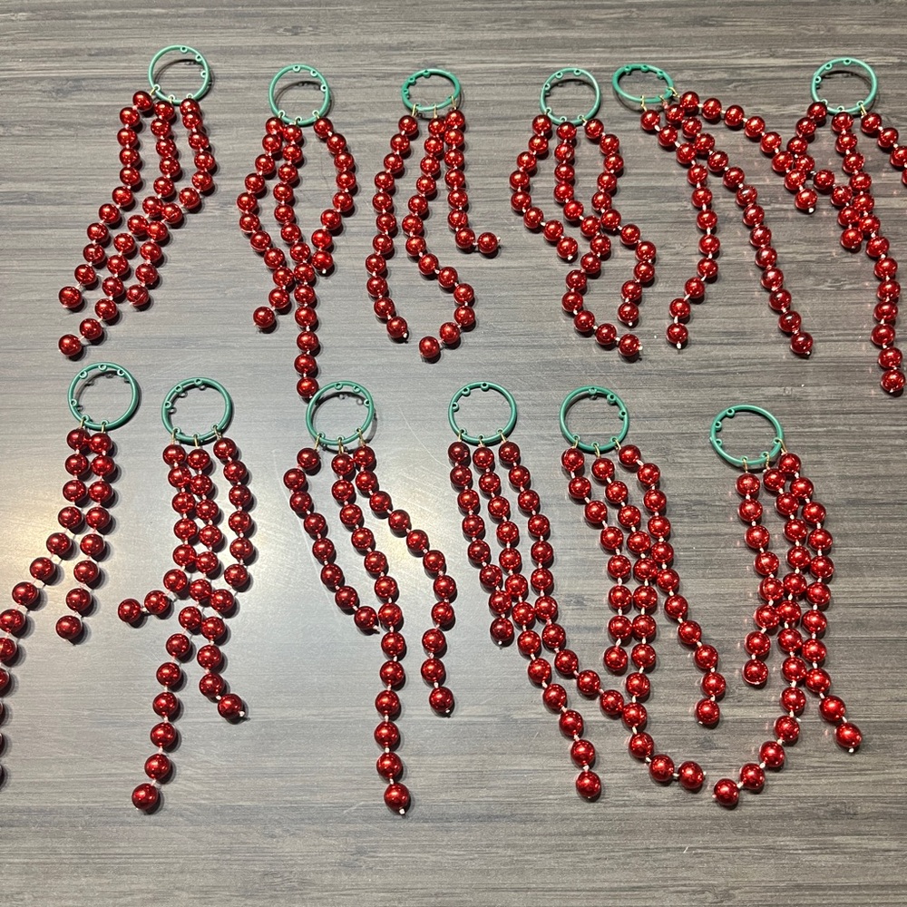 Elegant Red Beaded Earrings